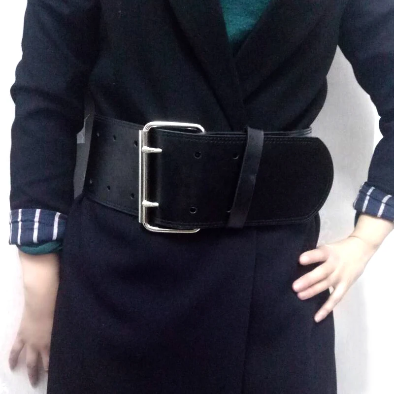 

New leather Waistband Wide Belts For Women Waist Belt HOT Luxury Fashion Female Double pin buckle black Cummerbunds winter coat