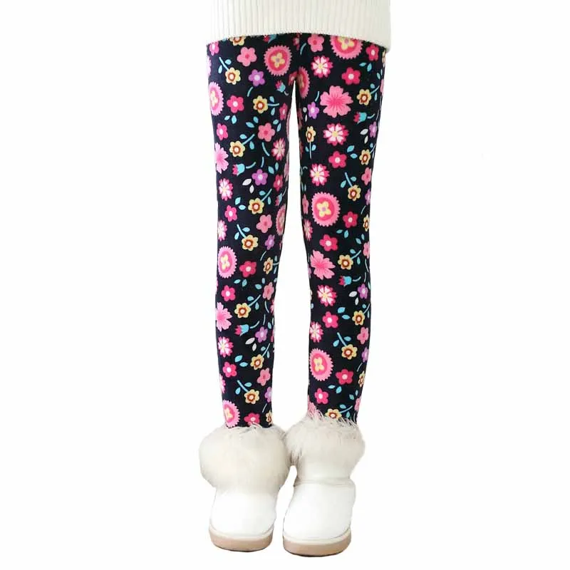 Модная детская большая немного леггинсы для девочек зимние Термальность теплые