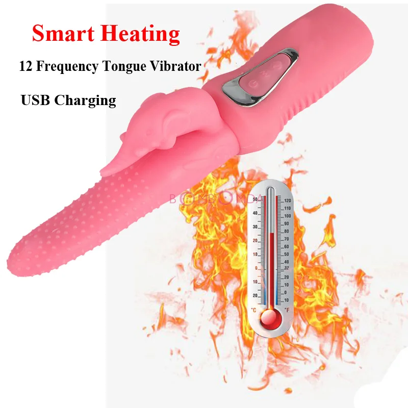Подогреваемый вибрирующий язык usb вибратор секс игрушки для женщин Стимулятор