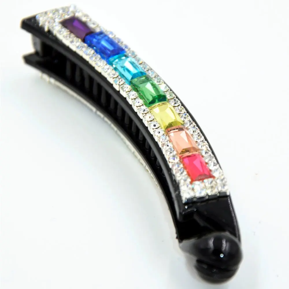 

Fancyin Colorful Rhinestone Banana Clips Crystal Hair Clip for Girls Handmade Hair Accessories