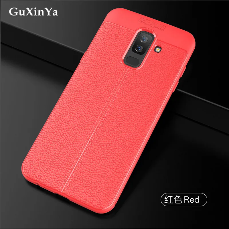 Чехол GuXinYa для Samsung Galaxy J8 2018 Роскошный Кожаный противоударный защитный чехол из