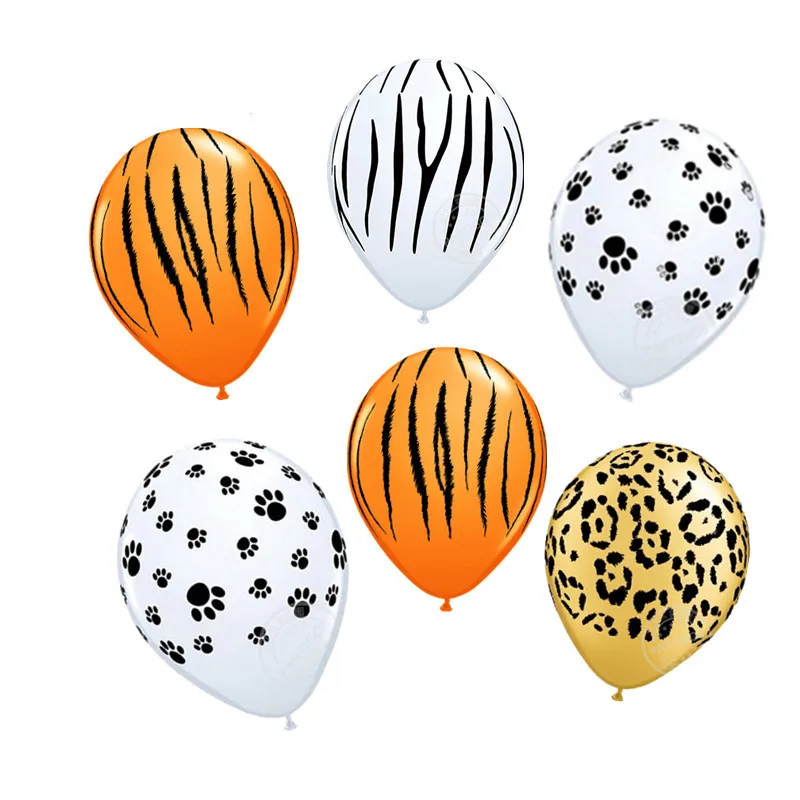 20pcs/lot 12 inch Zebra Leopard Tiger Skull pattern Latex Balloons Baby Shower Birthday Party Animal Cheetah Helium Decor | Дом и сад