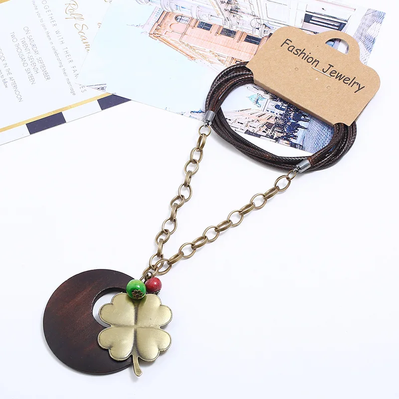 Цепочка с подвеской в виде четырехлистного клевера|fashion jewelry|jewelry fashionchain jewelry |