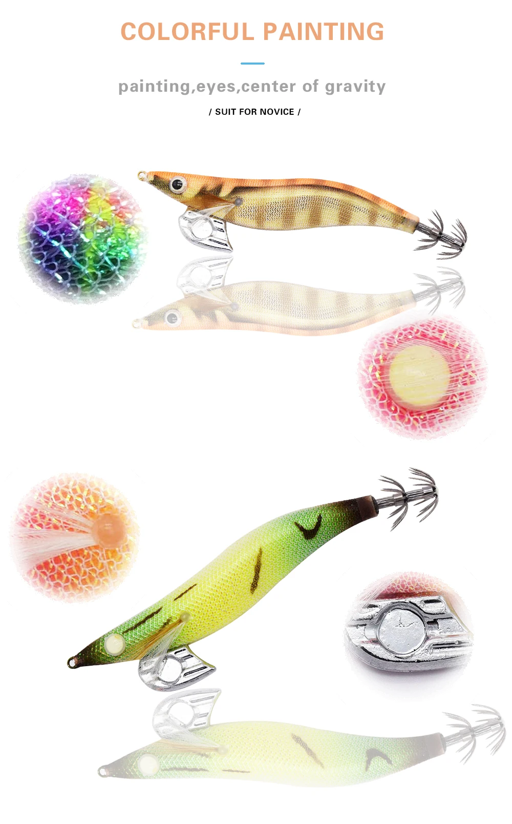 SW 1 пьезы ZS anzuelos de pesca de segnuelo duro camarones luminosos de calamar