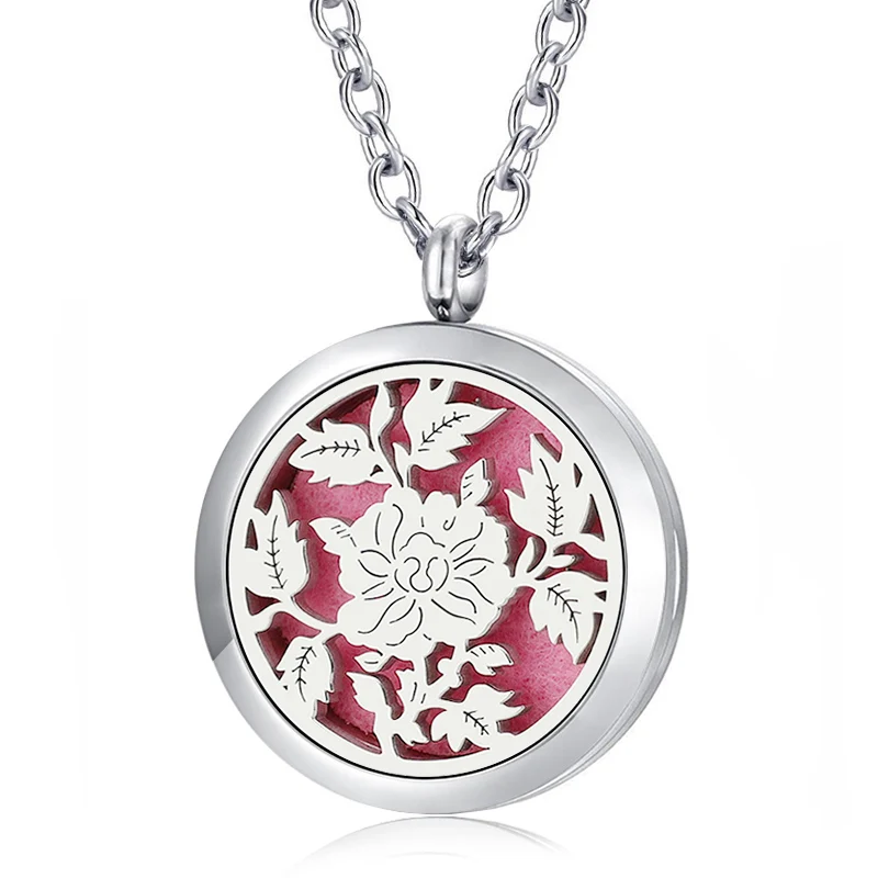 Бесплатно с цепочкой и войлочными подушечками! 316L нержавеющая сталь магнитный 30 мм диффузор эфирного масла духовой медальон ожерелье