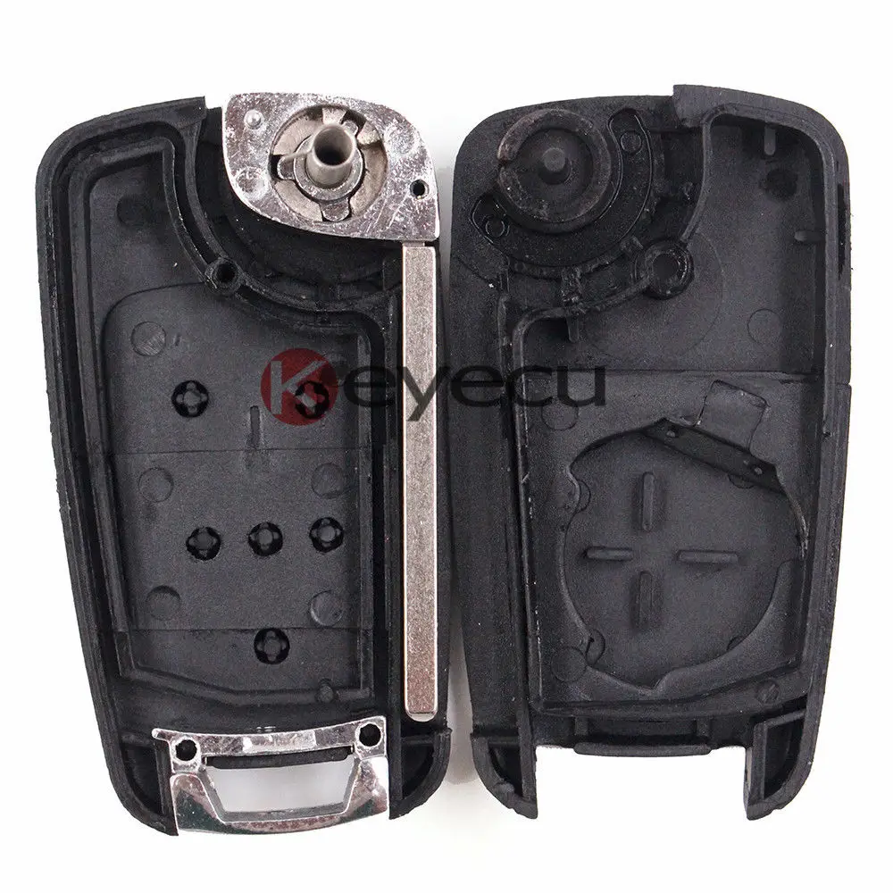 KEYECU складной пульт дистанционного ключа оболочки 4 кнопки без чехол Fob Для Chevrolet