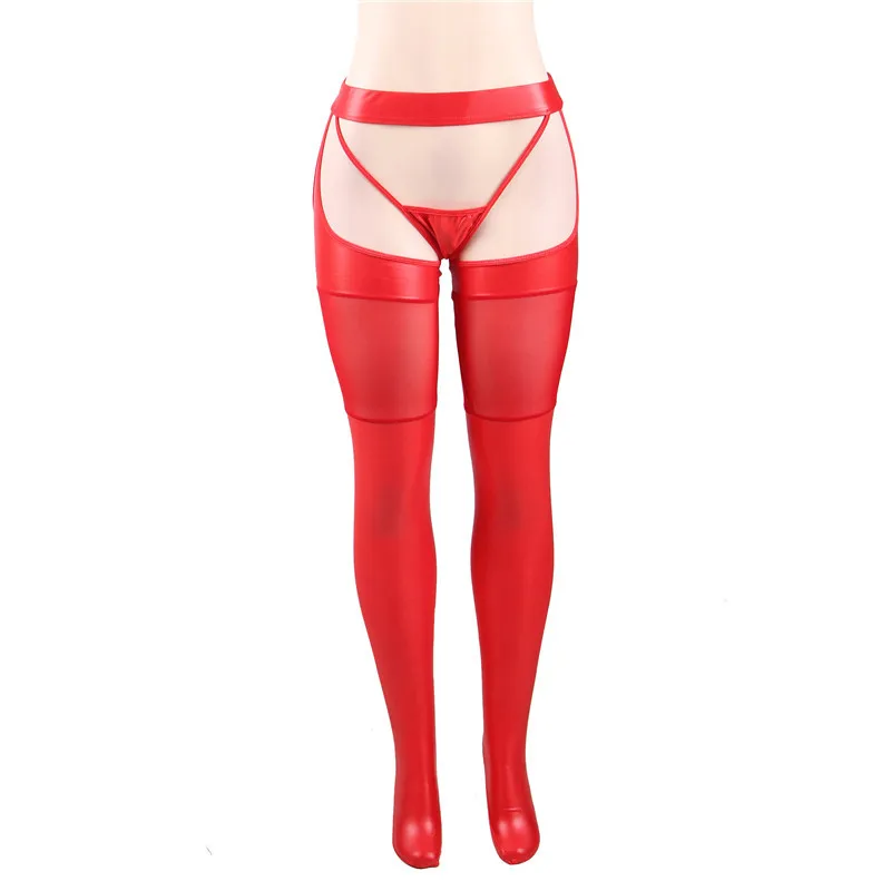 Red Pantyhose Сексуальные колготки чулки из кожзаменителя колготки сетки Лоскутные бедра высокие тонкие колготки женские вечерние Клубные Чулочные изделия RW80565 - Цвет: Red Pantyhose