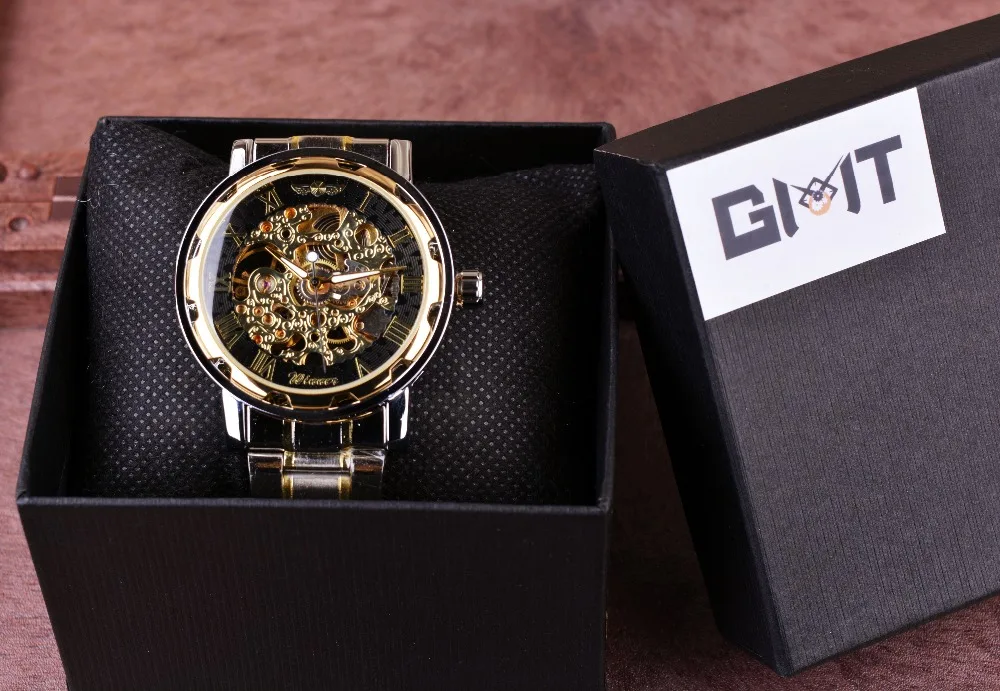 Top Brand Luxury Transparent Gold Watch for Men - Relogio Male Clock, Casual Montre Homme Mechanical Skeleton Watch image 6