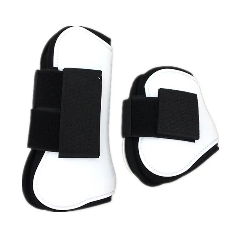 white front boots Конские сапоги для поврежденного сухожилия полиуретановая оболочка Неопреновая подкладка прыжки защитные сапоги - Цвет: white front boots