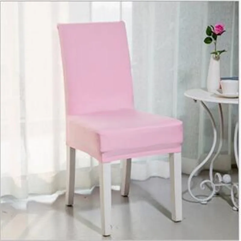 Модные однотонные Чехлы для обеденных стульев из полиэстера и спандекса 22 цветов