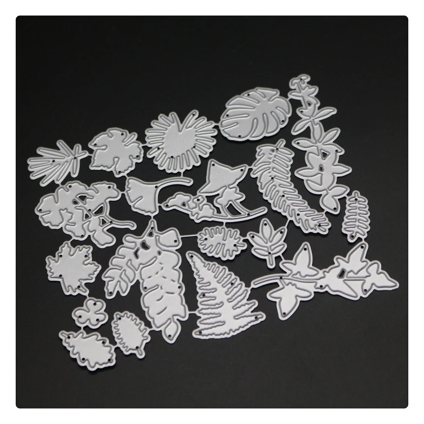 

1747 Leaves Cover Scrapbook Metal Cutting Dies For Scrapbooking Stencils DIY Album Cards Decoration Embossing Folder Die Cuts