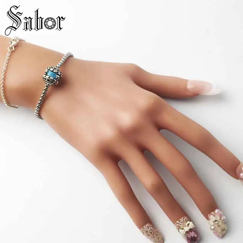 Бусины Томаса сделай сам из голубого камня бусины с черепами 3 мм отверстия