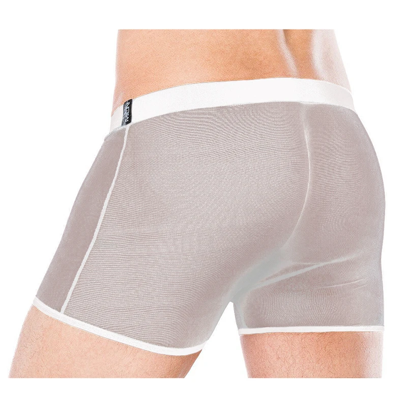 Сексуальное нижнее белье для мужчин прозрачные мужские трусы боксеры из