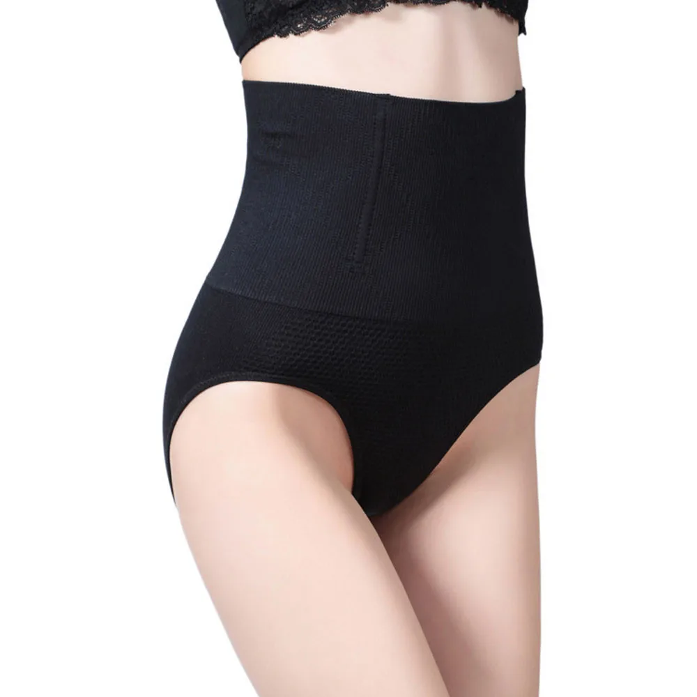 Дамы Высокая талия Pantie для женщин белье дышащий трусики Твердые Корректирующее
