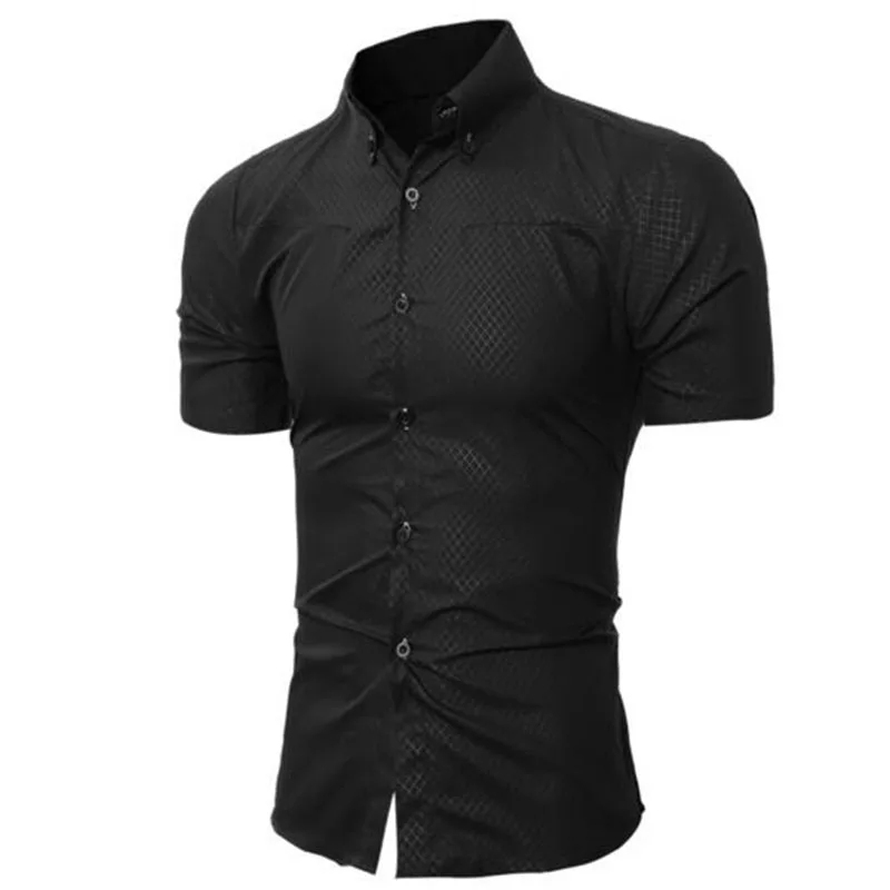 Summer Men Fashion Short Sleeve Printed Casual Shirts Breathable Comfortable Slim Fit Turn-down Collar High Street Style | Мужская