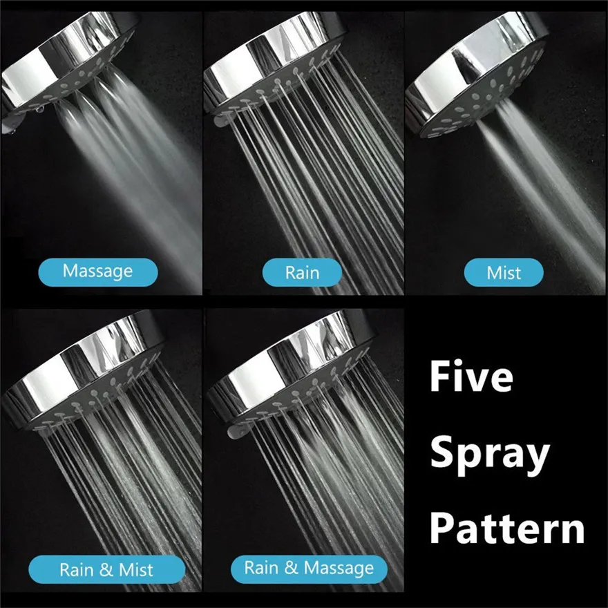 High Flow Hand Shower Pressure 4 Inch 5-setting Adjustable Handheld Spray #30 | Обустройство дома