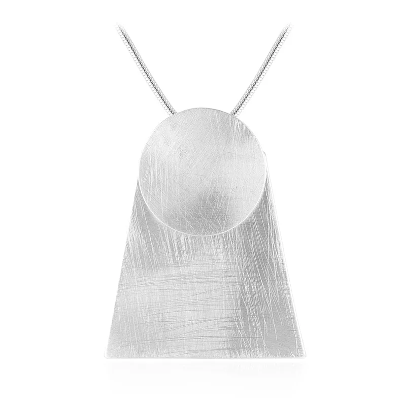 Shineland 2020 Hot Sale Punk Statement Round Geometric Handmade Wire Drawing Pendant Alloy Long Necklace Fashion Women Jewelry | Украшения