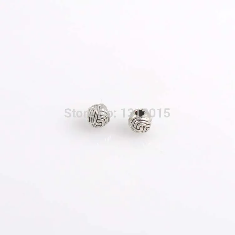 Оптовая продажа бусин! хит продаж Круглые античные бусины из серебряного сплава