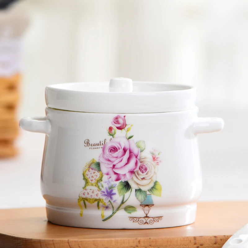 Керамическая тушеная чашка 380 мл гнездо Медленная Плита тушь для супа кастрюля