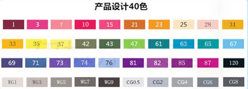 Product color 40 Двухголовая масляная ручка 6 поколения ручная роспись художественная Ручка 30 40 цветов костюмы тонкие маркеры манга Рисование рисунки - Цвет: Product color 40