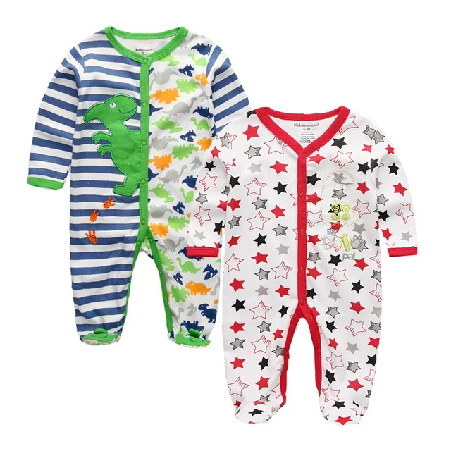 43 2 pieces/lots Newborn Footie Baby girl boy clothes long sleeve Cotton print New born Roupas de bebe pajamas 0-12 months - Цвет: 43