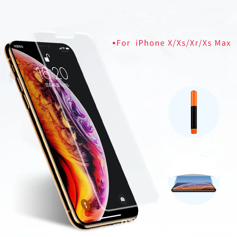 Защитная пленка для экрана Iphone XS Max нано-жидкий полный клей закаленное стекло