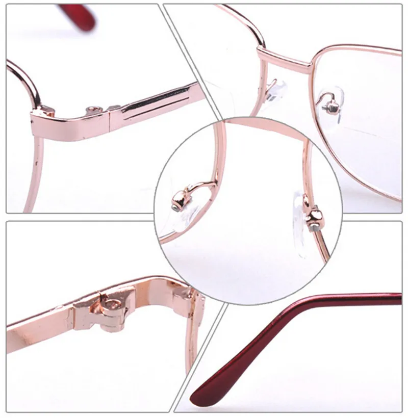 Бифокальные очки для чтения золотистая металлическая оправа пресбиопии