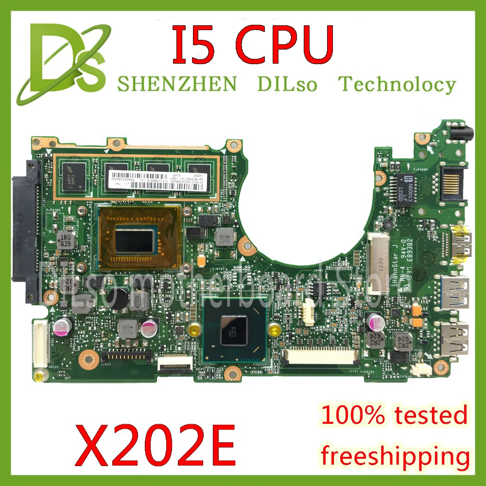 KEFU x202e для ASUS S200E X202E X201E X202EP Vivobook материнская плата REV2.0 I5 cpu 4G/2G ram на бортовой тестовая работа