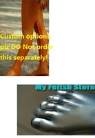 customize option of separate toes with inner leg zipper instead of back zipper