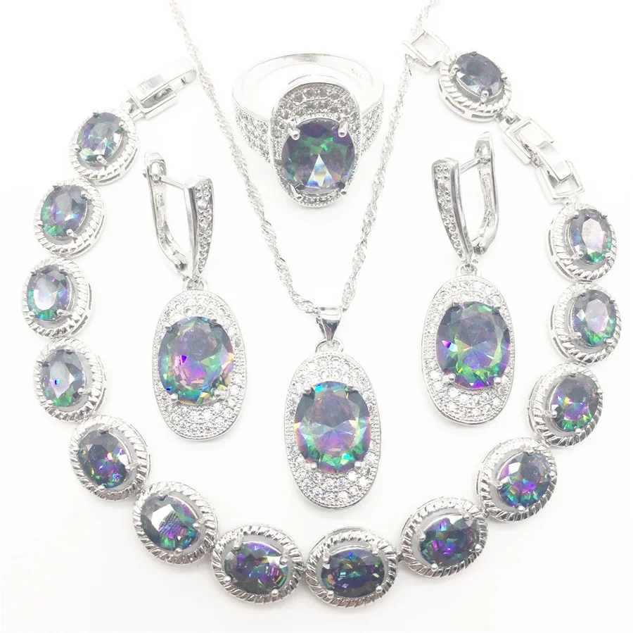 Комплект из колье и серёг серебра 925 пробы с фианитом|cz jewelry set|jewelry sets for womenjewelry |
