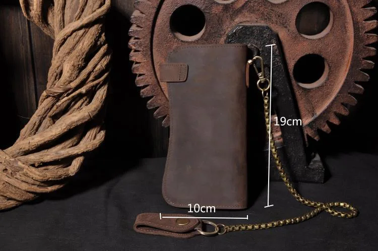 Кошелек из натуральной кожи в стиле ретро клатч Крейзи Хорс удлиненный мужской