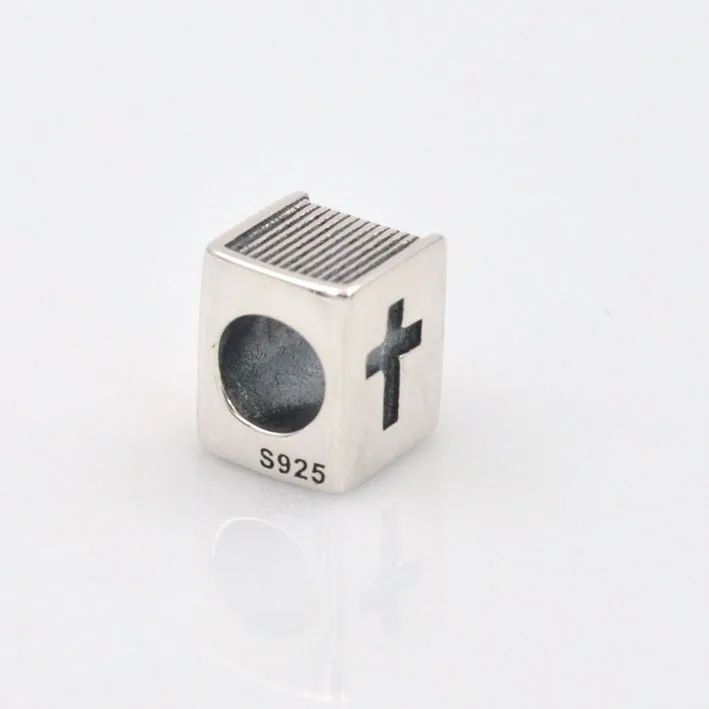 Fits Pandora Charms Bracelet Bible Book Cross Bead 925 Sterling Silver Beads Jewelry Making DIY Bracelets Necklaces &amp Pendants |