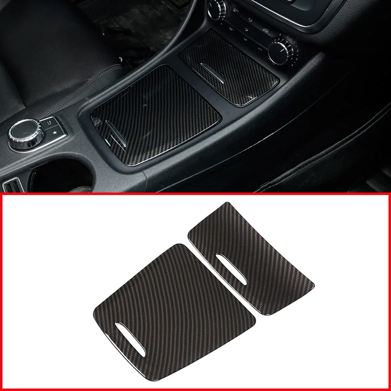 

Carbon ABS Center Storage Box Panel Trim Ashtray Cover Car Stickers For Mercedes Benz CLA GLA A Class W117 W176 A180 2014-2017