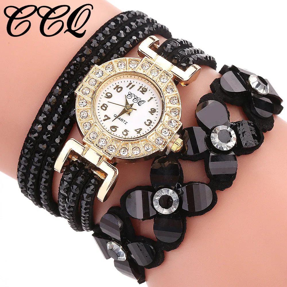 CCQ Reloj Mujer Часы с цветами Женева Модный стильный кварцевый браслет женские часы