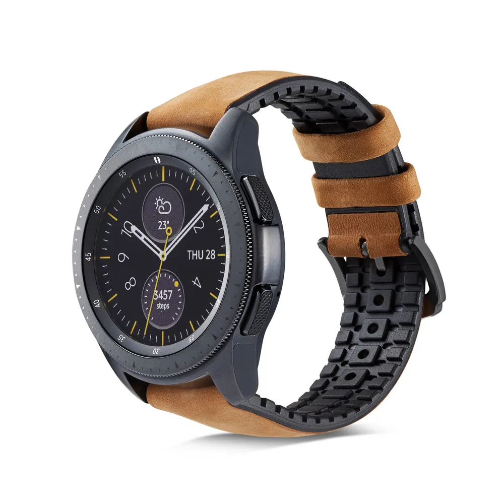 Матовый Силиконовый + кожаный ремешок для Samsung Galaxy Watch 4 3 браслет классических