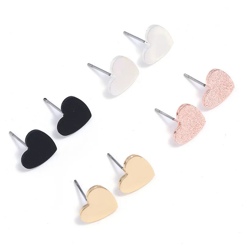 Женские серьги гвоздики с сердечками 4 пары/компл.|heart stud earrings|fashion earringsstud earrings |