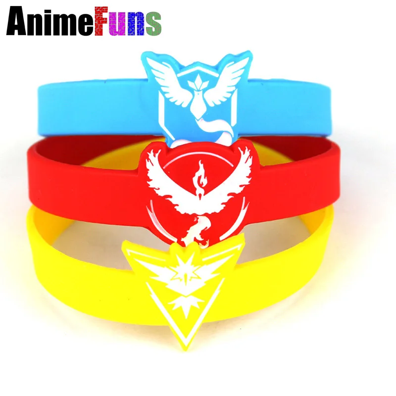 Pokeball Пикачу браслеты Pokemon go Team Instinct Mystic Valor голограмма красивые силиконовые |