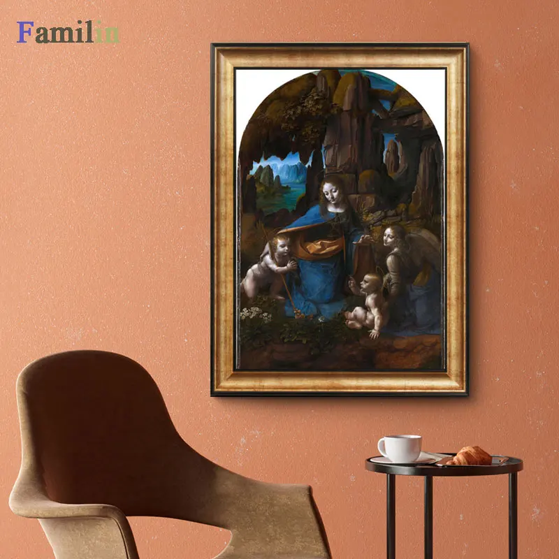Белый Leonardo Da Vinci-леди с Ermine холст печать постер, классические картины, плакаты на стену для гостиной домашний декор - Цвет: Белый
