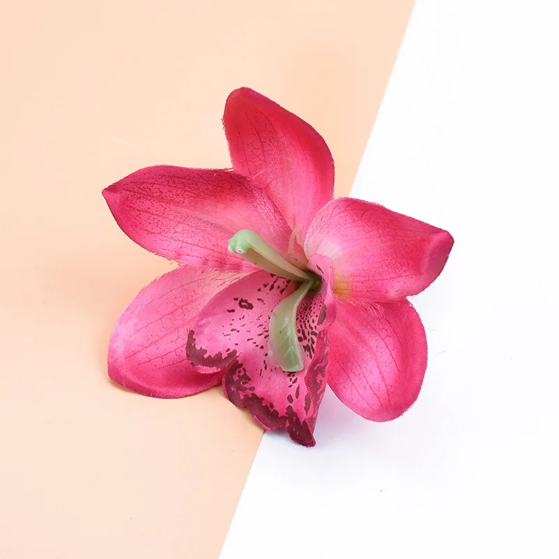 rose red 3 шт. шелковые виды Орхидея, искусственные цветы для украшения дома, искусственные растения для скрапбукинга, декоративные цветы, венки - Цвет: rose red