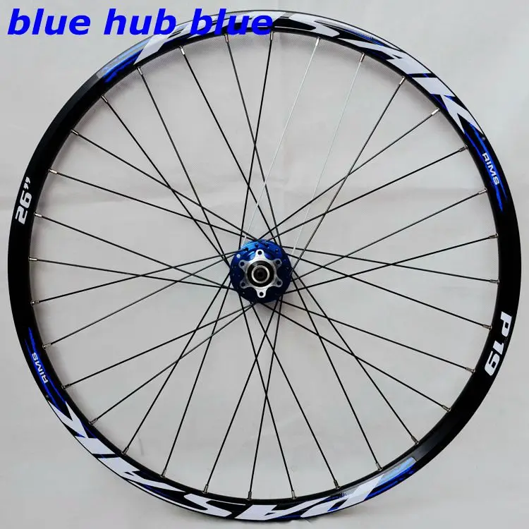 26 blue hub blue 2" 29" 27,5-дюймовые дисковые тормоза на горном велосипеде переднее колесо 6-луночное Центральный замок MTB велосипед переднее колесо 2 Герметичный Подшипник - Цвет: 26 blue hub blue