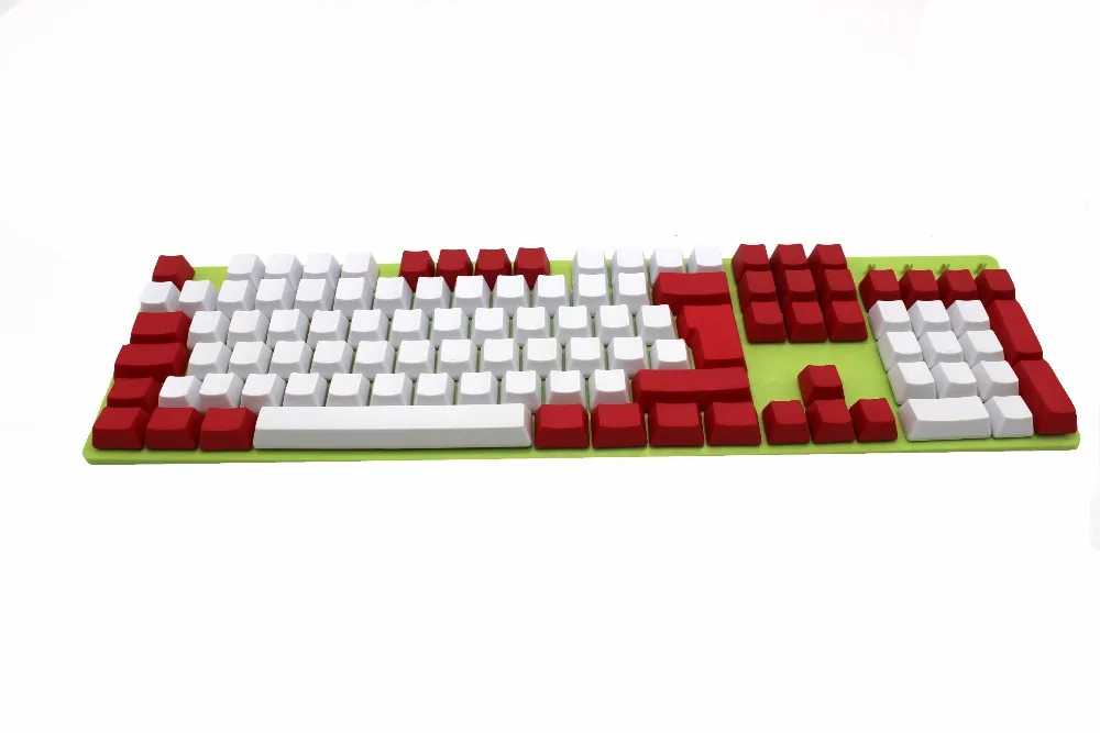 Бело-красные смешанные толстые клавиши YMDK PBT без рисунка ISO ANSI колпачки клавиш OEM