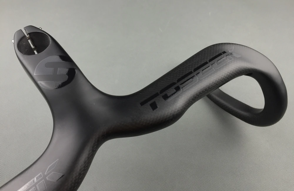 Toseek Full Carbon Fibre Stem Handlebar Road Bicycle Racing Drop Integrated Bar 400-440mm*90-120mm 2 Color | Спорт и развлечения