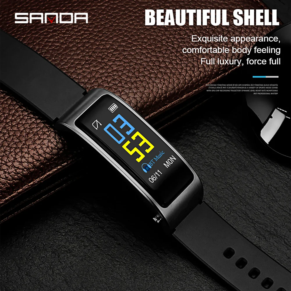 SANDA Смарт часы мужские и женские фитнес трекер Браслет монитор сердечного ритма