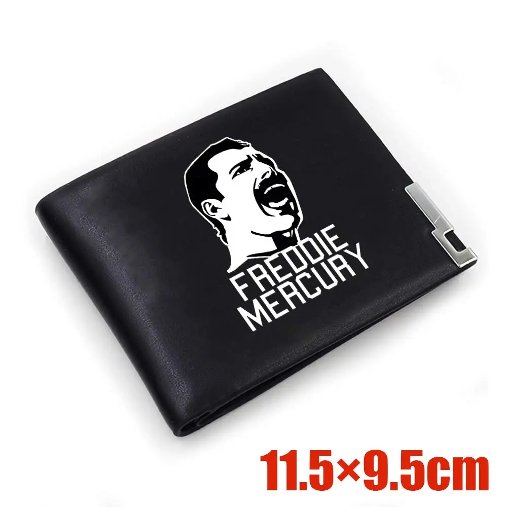 Suncomics Фредди Меркьюри кожаный мужской кошелек короткие черные Двойные кошельки