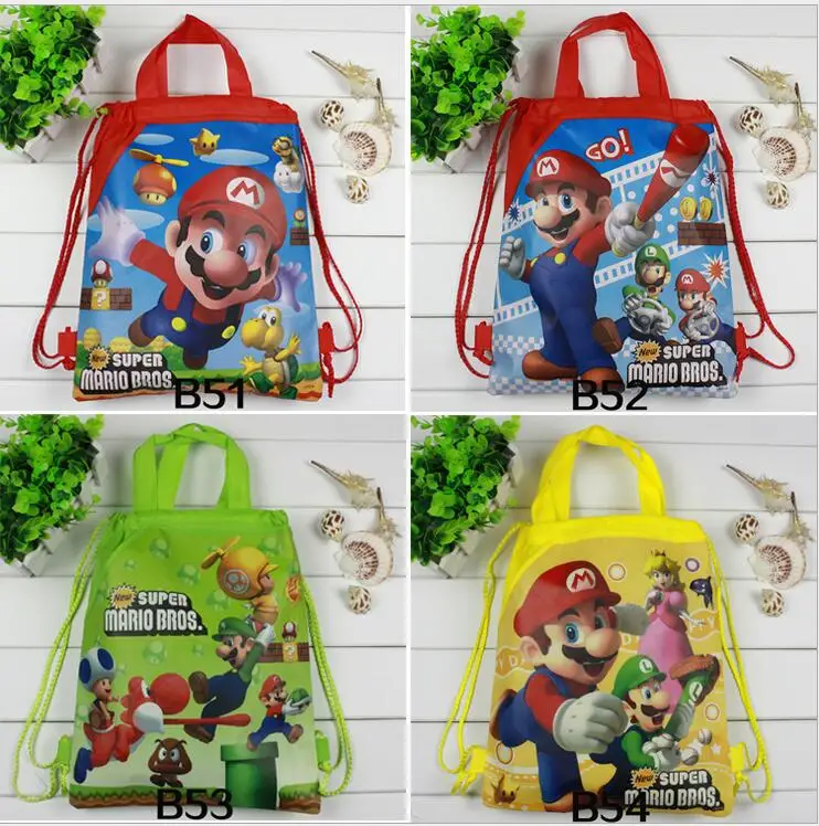 Supre Mario Bros, Нетканая сумка на шнурке, школьный рюкзак для мальчиков и девочек, мультяшная сумка Mario, Студенческая сумка для книг, детская школьная сумка, подарок