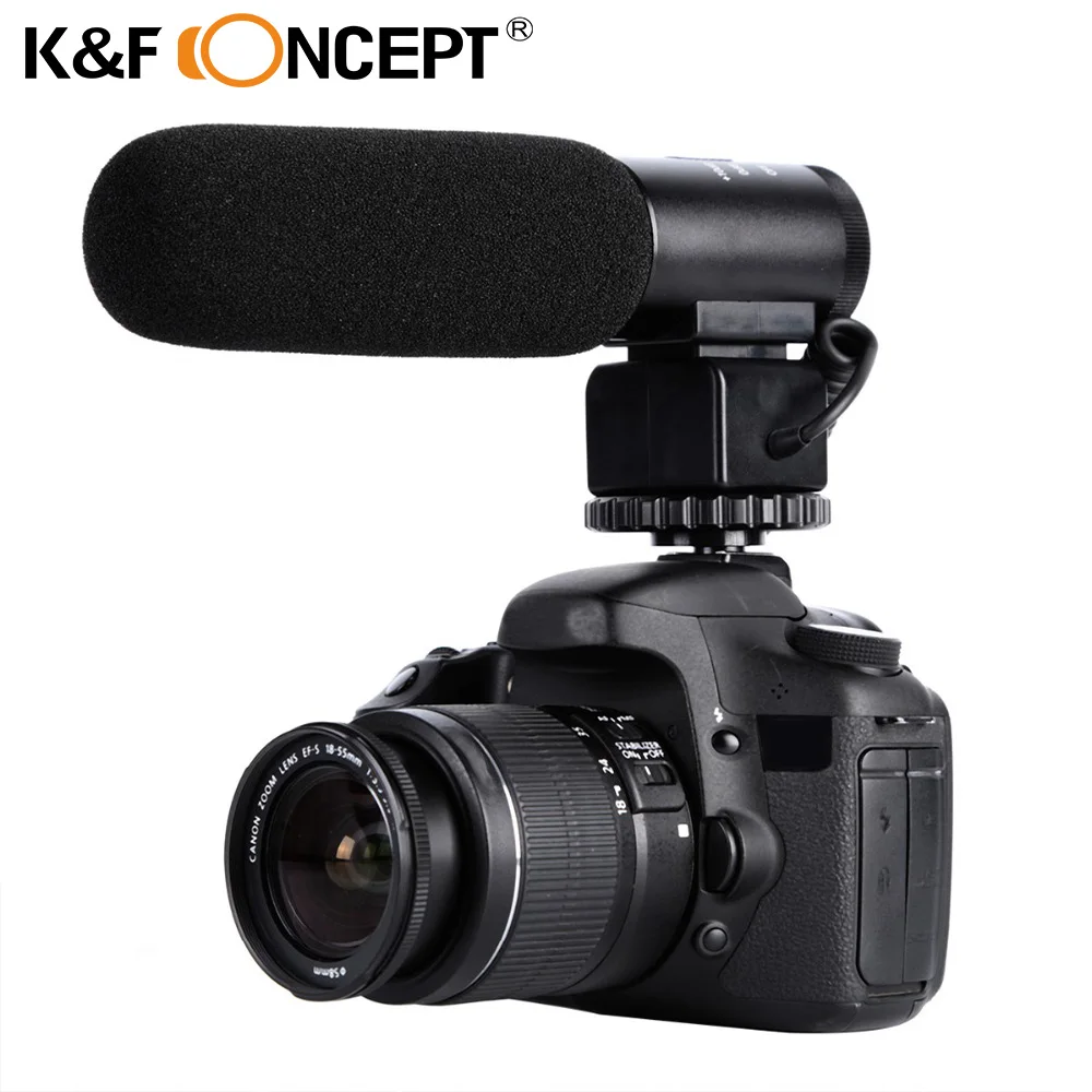 K& F концепция профессиональной фотографии камера Запись Микрофон нужен интерфейс 3,5 мм для DSLR камеры s и DV gopro hero 4