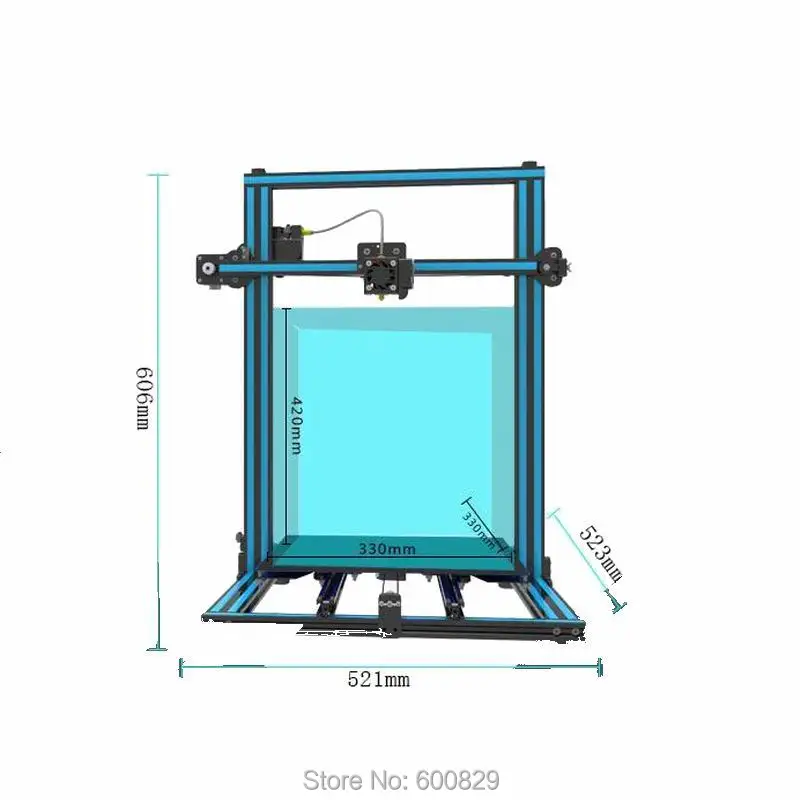 Большой объем 3D принтеры DIY Kit Быстрый Установка 330*330*420 мм принт Размеры Алюминий