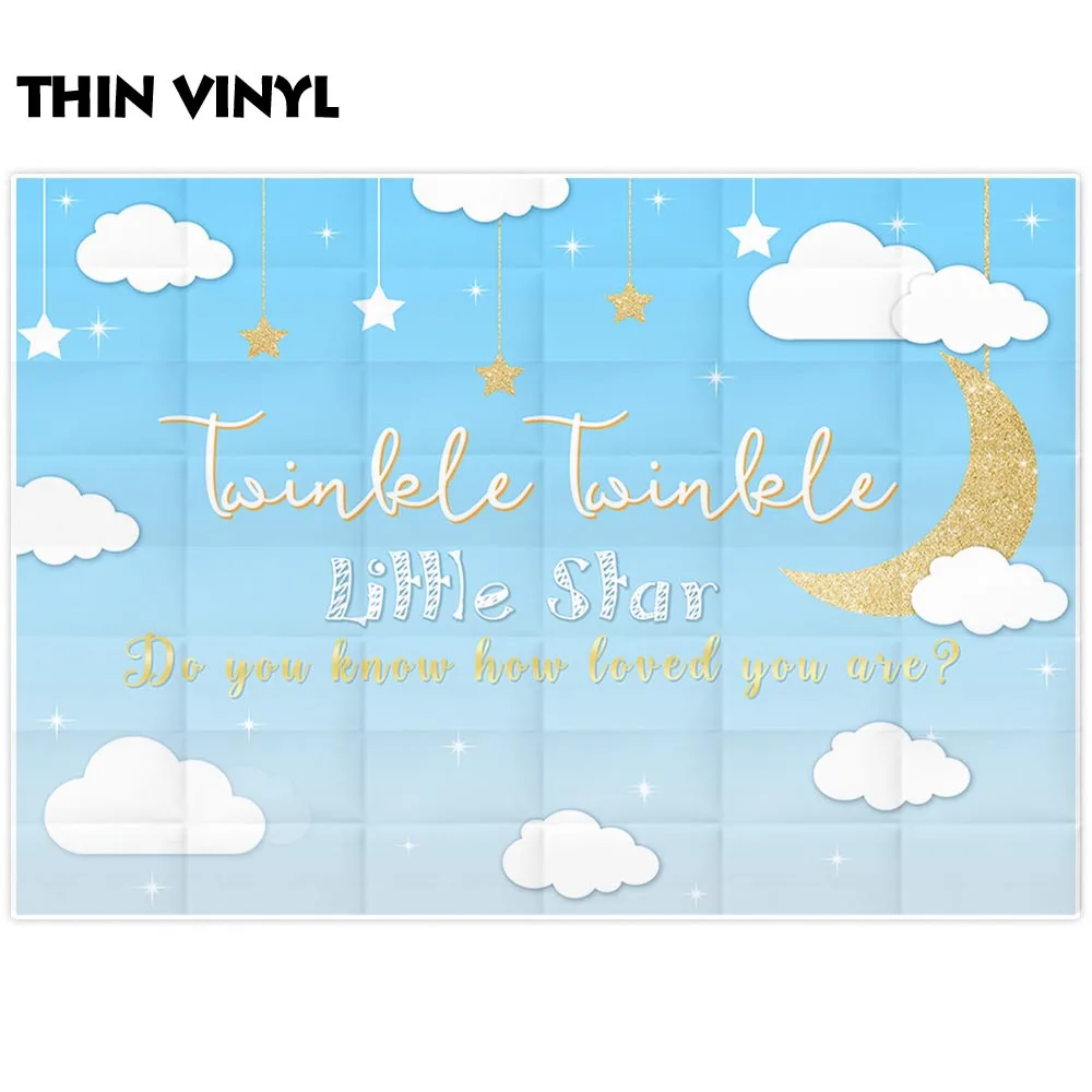 Allenjoy Birthday photography backdrop twinkle little star background photo photocall photophone boy party decoration | Электроника
