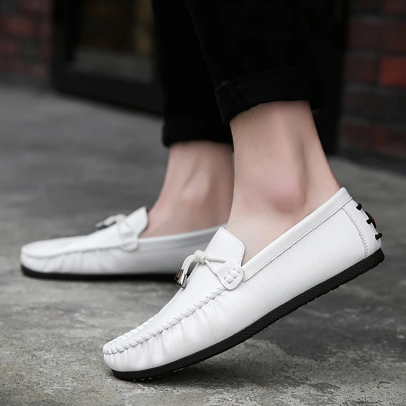 

AKZ Spring Summer Man Loafers High Quality Microfiber Leather Men Casual shoes Comfortable High Quality Light Soft Male Flats