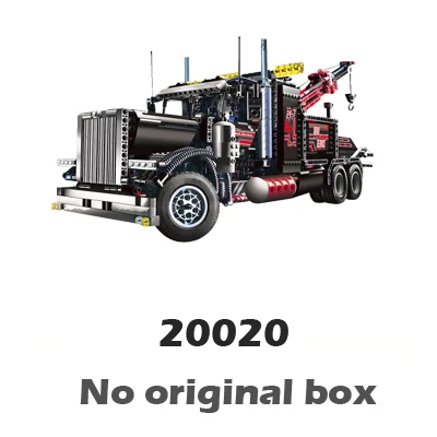 No original box 1877 шт. Techinic 2в1 эвакуатор 20020 DIY фигурки строительные блоки подарки транспорт автомобиль перевозчик погрузчик игрушки совместимы с Лаго - Цвет: No original box